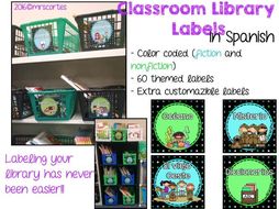 Classroom Library Labels in Spanish