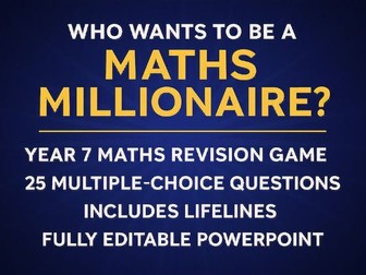 KS3 Year 7 Maths Revision Quiz Game | Millionaire-Style PowerPoint