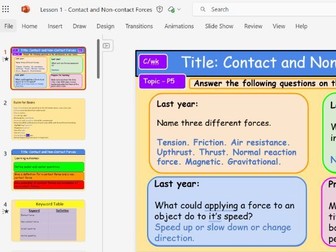 P5 Forces AQA Series of Lessons