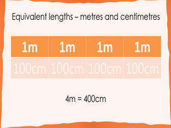 Key Learning Y3 Equivalent lengths - m and cm (White Rose Maths)
