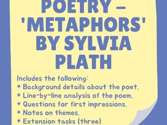 Poetry Resource: Metaphors by Sylvia Plath