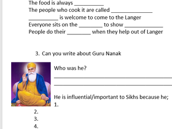 RS GCSE AQA Sikh beliefs and practices work booklet