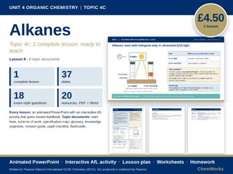 Edexcel IGCSE Chemistry Unit 4 – Organic Chemistry: Topic 4c Alkanes (1 Lesson)