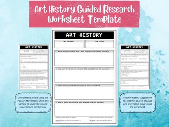 Art History Guided Research Worksheet Template