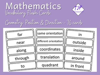 76 Geometry - Position & Direction Vocabulary Cards