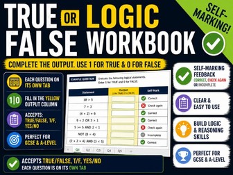 Truth Table Questions - SELF MARKING - [50 Questions]