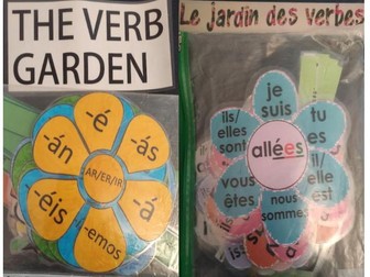 Laminated Verb Garden (French and Spanish)
