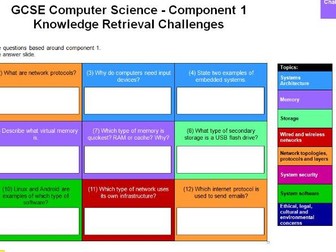 10x GCSE 9-1 Computer Science Challenge Grids (& Answers)