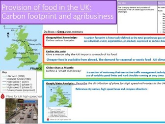 AQA GCSE GEOG resource L3 Provision of food in the UK: Impact on carbon footprint agribusiness