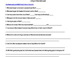 Living on Mars webquest