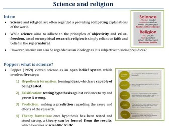 Science vs religion for Beliefs in Society