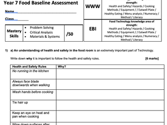 Year 7 Food Baseline Test
