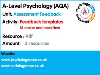 Psychology: Assessment Feedback Templates