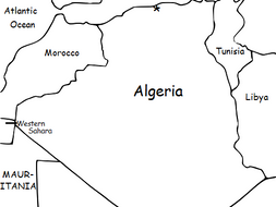 Download ALGERIA - Printable handout with simple map and flag | Teaching Resources