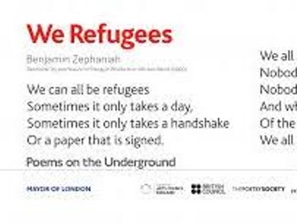 Unseen Poetry Analysis of 'We Refugees' for KS3 and 4