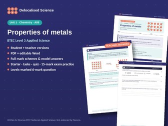 Properties of Metals and Alloys | BTEC Applied Science Unit 1
