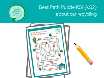 Global Car Recycling Day Path Puzzle KS1 KS2 Best Route Activity