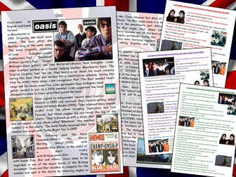 Oasis Comprehension Activity 1990s Information Biography