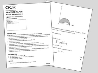 OCR A-Level Maths (H240) Practice Paper