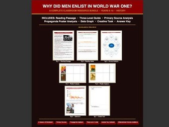 Why Men Enlisted in World War One (WWI) - Includes  Differentiated Lesson!