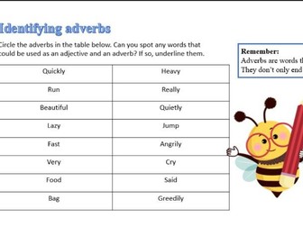 Adverb Worksheet 1