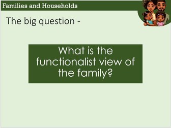 Sociology Functionalist perspective of the family AQA A-level