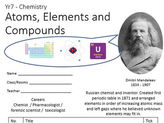 Atoms Elements Compounds and Molecules KS3 science topic 8 lessons
