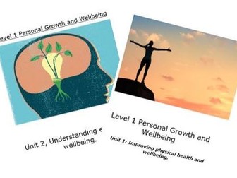 Btec Personal Growth L1 Award Work Booklets (2 Units)