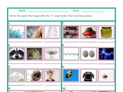 Phonics V Sound Photo Worksheet