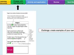 Writing Skills - Extended metaphors and Varied Sentences