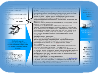 Literature Paper 1 -A Christmas Carol -Question and Planning Sheet - Scrooge