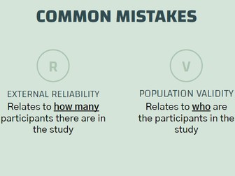 Reliability & Validity (OCR Psychology + more)