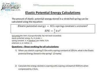 Elastic potential energy Calculations - GCSE Physics H