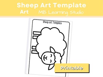 Sheep Art Template – Farm-Themed Creative Activity for EYFS, KS1 & PreK–1st Grade