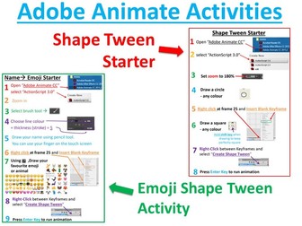 2 x Adobe Animate Guides - Emoji Shape Tween Animation