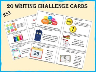20 Writing Challenge Cards KS1
