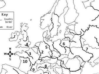 Europe: Rivers – Labeling Map Activity (With Answers)