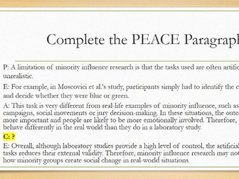 AQA A-Level Psychology: Social Influence - Minority Influence Complete Lesson Bundle
