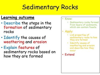 Year 7 - Sedimentary Rock (Full lesson - 1 hour)