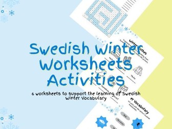 Swedish Winter Worksheets Activity
