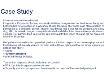 BTEC Tech Award in Sport - Component 1 Case Studies