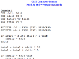 Help with writing pseudocode iwe
