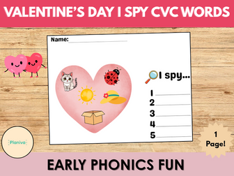 Valentine’s Day I Spy CVC Words | Early Phonics Fun