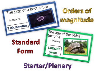 Orders of Magnitude and Standard Form Estimation Activity