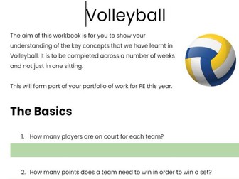 Volleyball Workbook | Home Learning