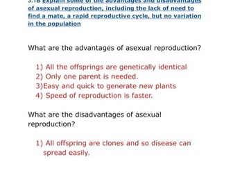 Edexcel GCSE Biology Topic 3 Grade 9 Notes