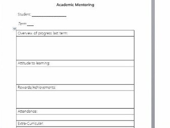 Academic mentoring student self reflection worksheet