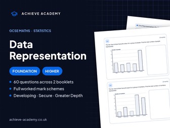 Data Representation GCSE Maths Booklets | Foundation & Higher + Mark Schemes