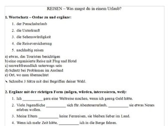 German Grammar and Vocabulary - Travelling (Reisen)