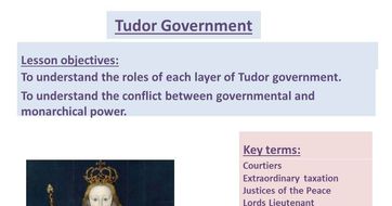 Elizabethan Government powerpoint & worksheet.